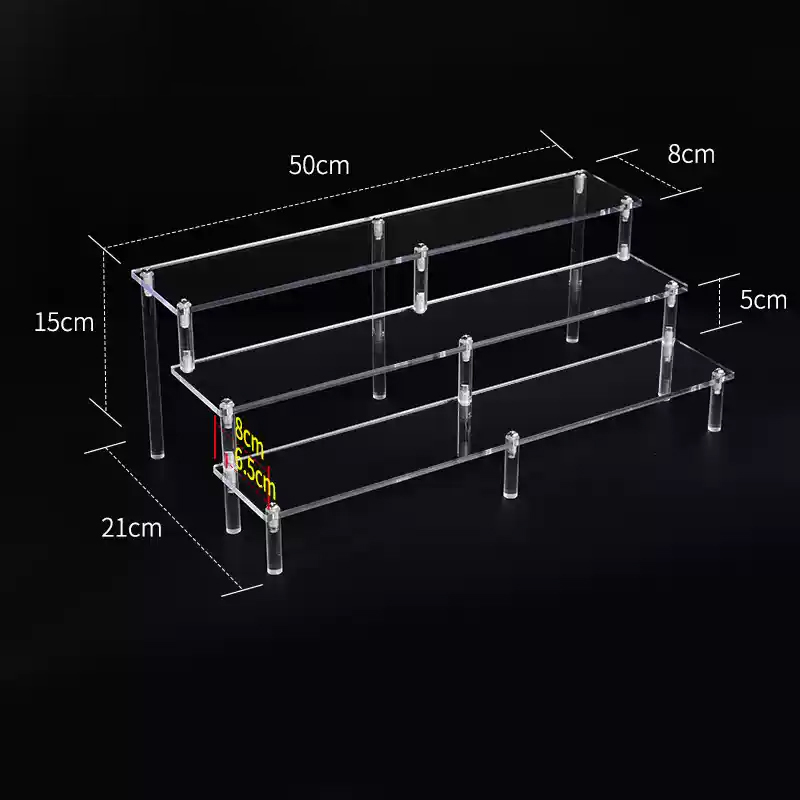Pop Display Shelf - Acrylic Riser Display Shelf,3 Tier Display